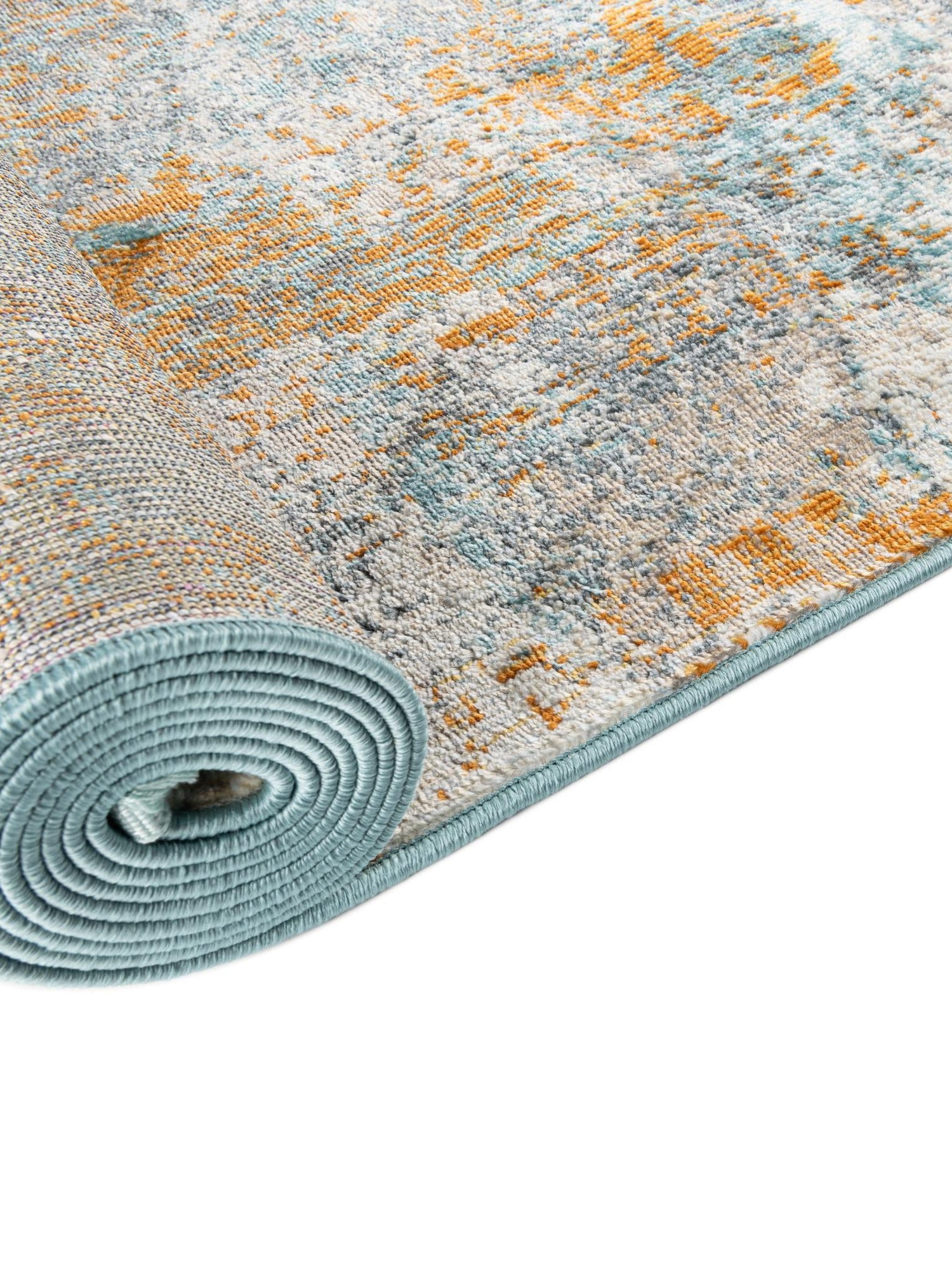 Cream Blue 2' 7 x 12' Paragon Runner Area Rug 100% Polypropylene Colorful Vivid Boho Style Modern Carpet for Unique Interiors for Sale at Rug Engine