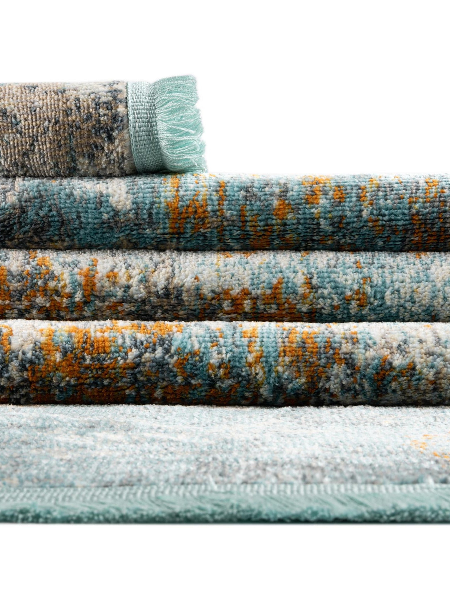 Cream Blue 2' 7 x 12' Paragon Runner Area Rug 100% Polypropylene Colorful Vivid Boho Style Modern Carpet for Unique Interiors for Sale at Rug Engine