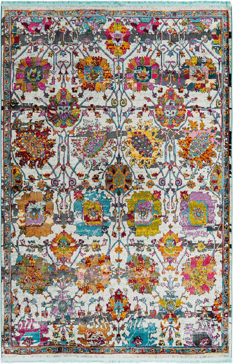 Multicolor 6' x 9' Paragon Rectangle Area Rug 100% Polypropylene Colorful Vivid Boho Style Modern Carpet for Unique Interiors for Sale at Rug Engine