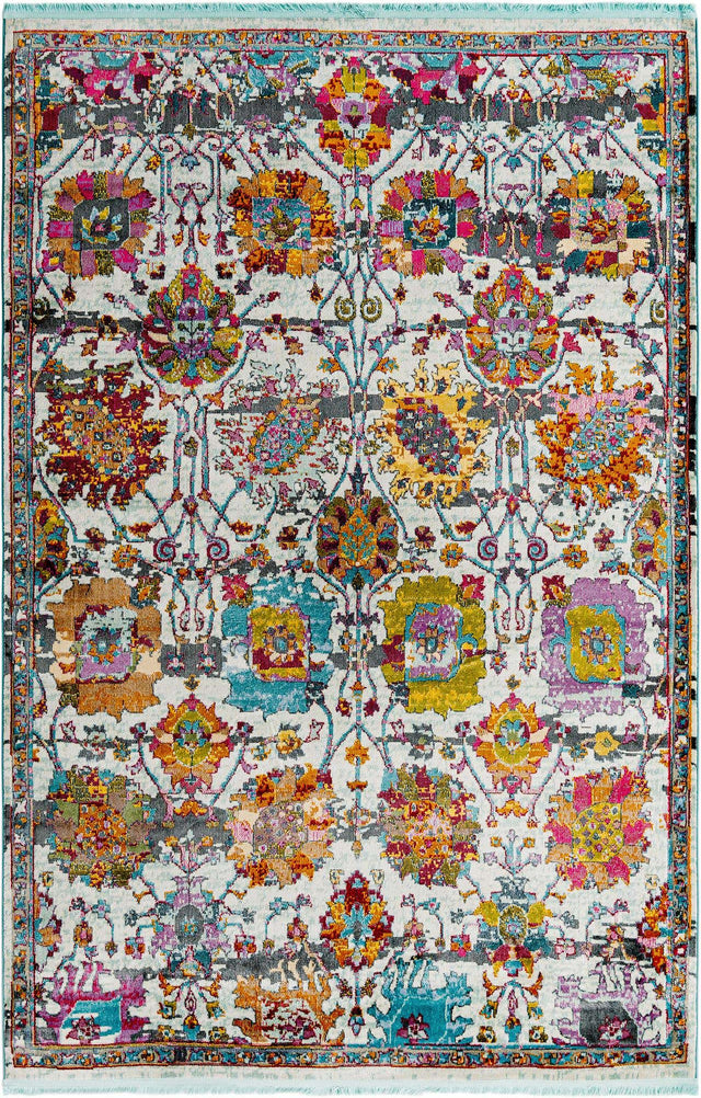 Multicolor 6' x 9' Paragon Rectangle Area Rug 100% Polypropylene Colorful Vivid Boho Style Modern Carpet for Unique Interiors for Sale at Rug Engine