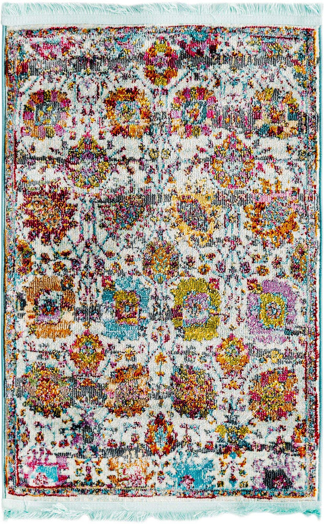 Multicolor 2' 2 x 3' Paragon Rectangle Area Rug 100% Polypropylene Colorful Vivid Boho Style Modern Carpet for Unique Interiors for Sale at Rug Engine
