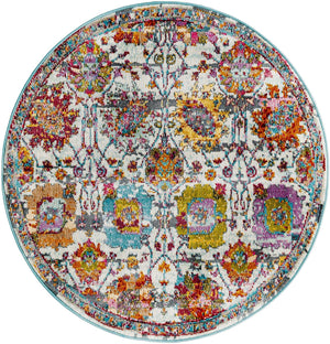 Multicolor 3' 3 x 3' 3 Paragon Round Area Rug 100% Polypropylene Colorful Vivid Boho Style Modern Carpet for Unique Interiors for Sale at Rug Engine