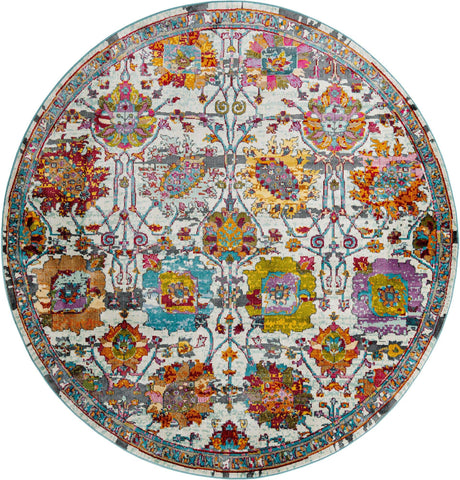 Multicolor 5' 5 x 5' 5 Paragon Round Area Rug 100% Polypropylene Colorful Vivid Boho Style Modern Carpet for Unique Interiors for Sale at Rug Engine