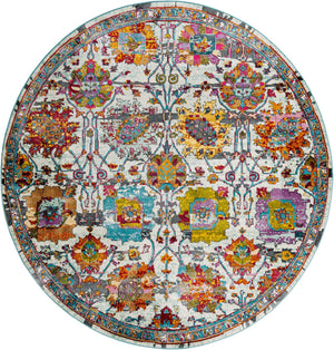 Multicolor 8' 2 x 8' 2 Paragon Round Area Rug 100% Polypropylene Colorful Vivid Boho Style Modern Carpet for Unique Interiors for Sale at Rug Engine