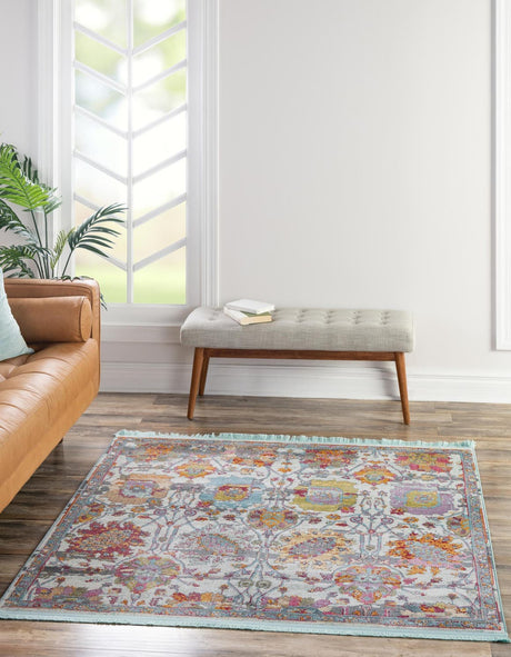 Multicolor 5' 5 x 5' 5 Paragon Square Area Rug 100% Polypropylene Colorful Vivid Boho Style Modern Carpet for Unique Interiors for Sale at Rug Engine