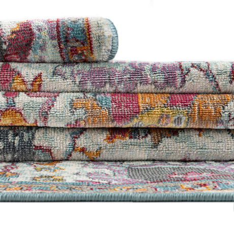 Multicolor 8' 2 x 10' Paragon Oval Area Rug 100% Polypropylene Colorful Vivid Boho Style Modern Carpet for Unique Interiors for Sale at Rug Engine