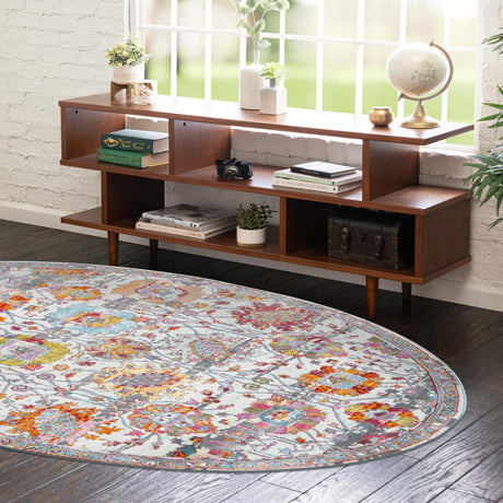 Multicolor 8' 2 x 10' Paragon Oval Area Rug 100% Polypropylene Colorful Vivid Boho Style Modern Carpet for Unique Interiors for Sale at Rug Engine
