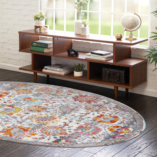 Multicolor 8' 2 x 10' Paragon Oval Area Rug 100% Polypropylene Colorful Vivid Boho Style Modern Carpet for Unique Interiors for Sale at Rug Engine