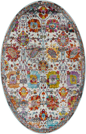 Multicolor 5' 5 x 8' Paragon Oval Area Rug 100% Polypropylene Colorful Vivid Boho Style Modern Carpet for Unique Interiors for Sale at Rug Engine