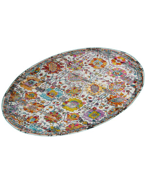Multicolor 8' 2 x 10' Paragon Oval Area Rug 100% Polypropylene Colorful Vivid Boho Style Modern Carpet for Unique Interiors for Sale at Rug Engine