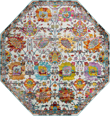 Multicolor 8' 2 x 8' 2 Paragon Octagon Area Rug 100% Polypropylene Colorful Vivid Boho Style Modern Carpet for Unique Interiors for Sale at Rug Engine