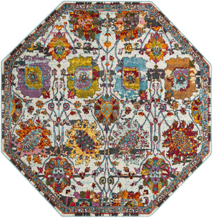 Multicolor 6' x 6' Paragon Octagon Area Rug 100% Polypropylene Colorful Vivid Boho Style Modern Carpet for Unique Interiors for Sale at Rug Engine