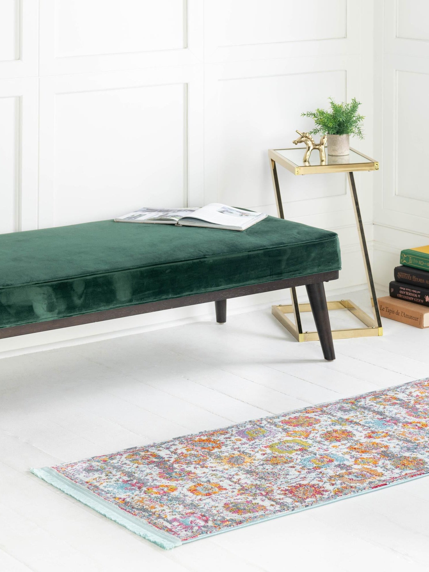 Multicolor 2' 7 x 12' Paragon Runner Area Rug 100% Polypropylene Colorful Vivid Boho Style Modern Carpet for Unique Interiors for Sale at Rug Engine