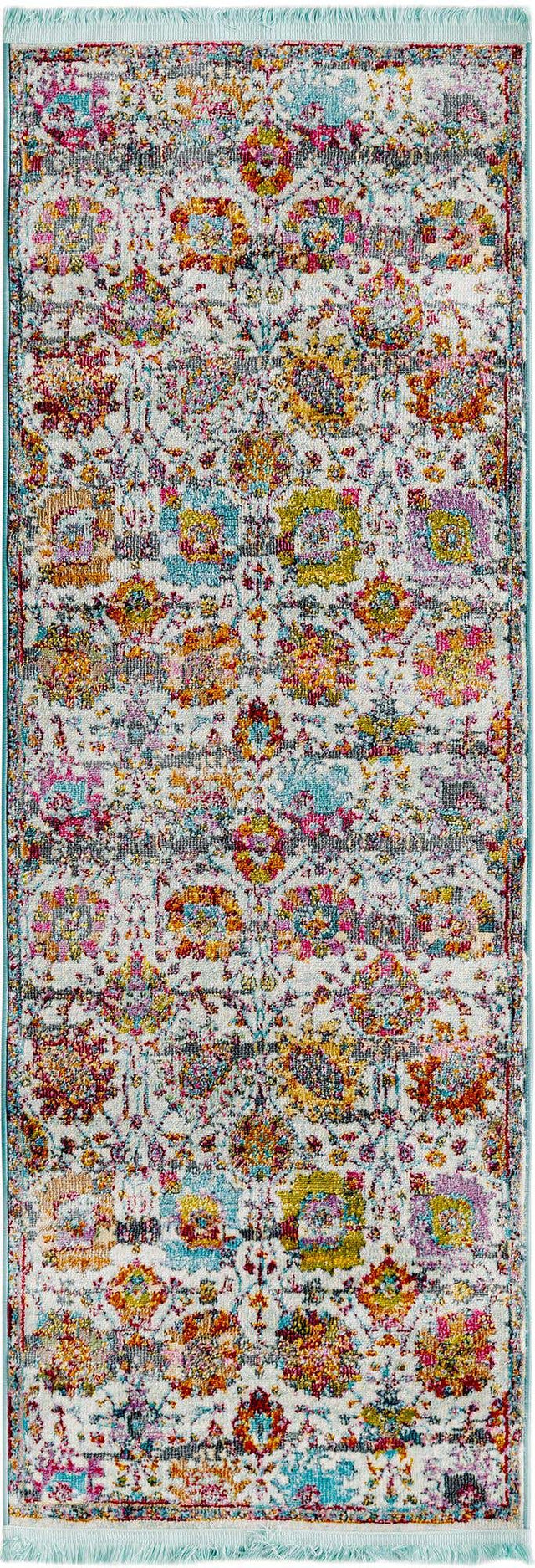 Multicolor 2' 2 x 6' Paragon Runner Area Rug 100% Polypropylene Colorful Vivid Boho Style Modern Carpet for Unique Interiors for Sale at Rug Engine