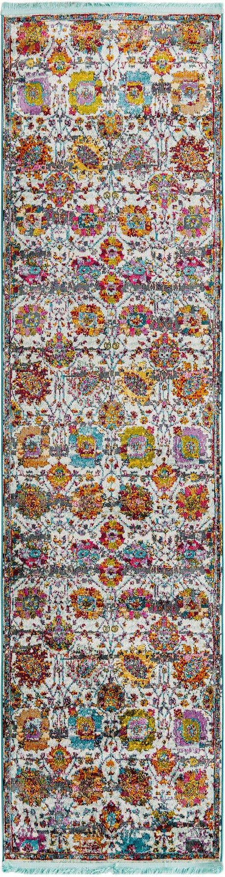 Multicolor 2' 7 x 10' Paragon Runner Area Rug 100% Polypropylene Colorful Vivid Boho Style Modern Carpet for Unique Interiors for Sale at Rug Engine