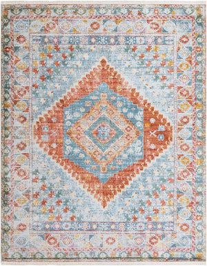 Salmon 8' 2 x 10' Paragon Rectangle Area Rug 100% Polypropylene Colorful Vivid Boho Style Modern Carpet for Unique Interiors for Sale at Rug Engine