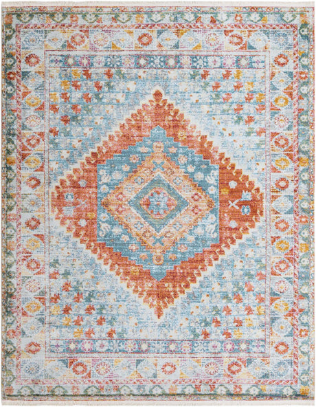 Salmon 8' 2 x 10' Paragon Rectangle Area Rug 100% Polypropylene Colorful Vivid Boho Style Modern Carpet for Unique Interiors for Sale at Rug Engine