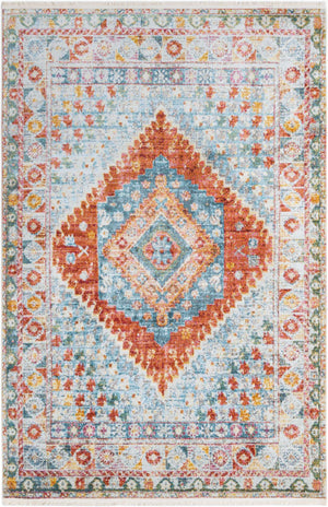 Salmon 6' x 9' Paragon Rectangle Area Rug 100% Polypropylene Colorful Vivid Boho Style Modern Carpet for Unique Interiors for Sale at Rug Engine