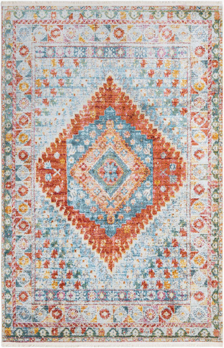 Salmon 6' x 9' Paragon Rectangle Area Rug 100% Polypropylene Colorful Vivid Boho Style Modern Carpet for Unique Interiors for Sale at Rug Engine