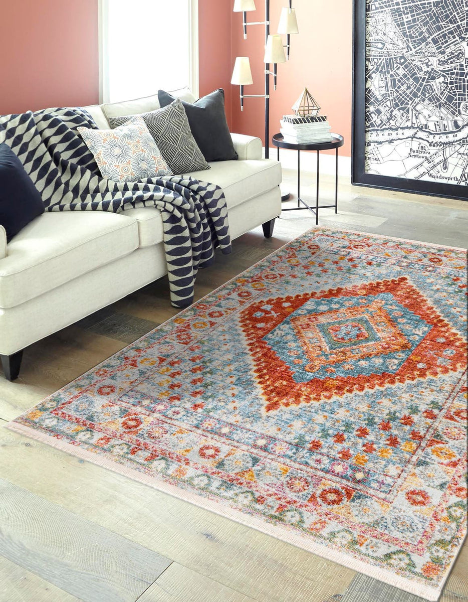 Salmon 2' 2 x 3' Paragon Rectangle Area Rug 100% Polypropylene Colorfu ...