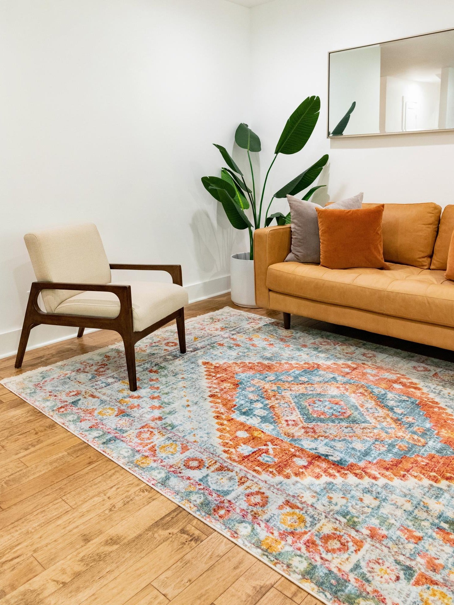 Salmon 8' 2 x 10' Paragon Rectangle Area Rug 100% Polypropylene Colorful Vivid Boho Style Modern Carpet for Unique Interiors for Sale at Rug Engine