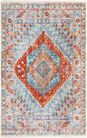 Salmon 5' 5 x 8' Paragon Rectangle Area Rug 100% Polypropylene Colorful Vivid Boho Style Modern Carpet for Unique Interiors for Sale at Rug Engine