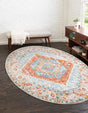 Salmon 8' 2 x 10' Paragon Oval Area Rug 100% Polypropylene Colorful Vivid Boho Style Modern Carpet for Unique Interiors for Sale at Rug Engine