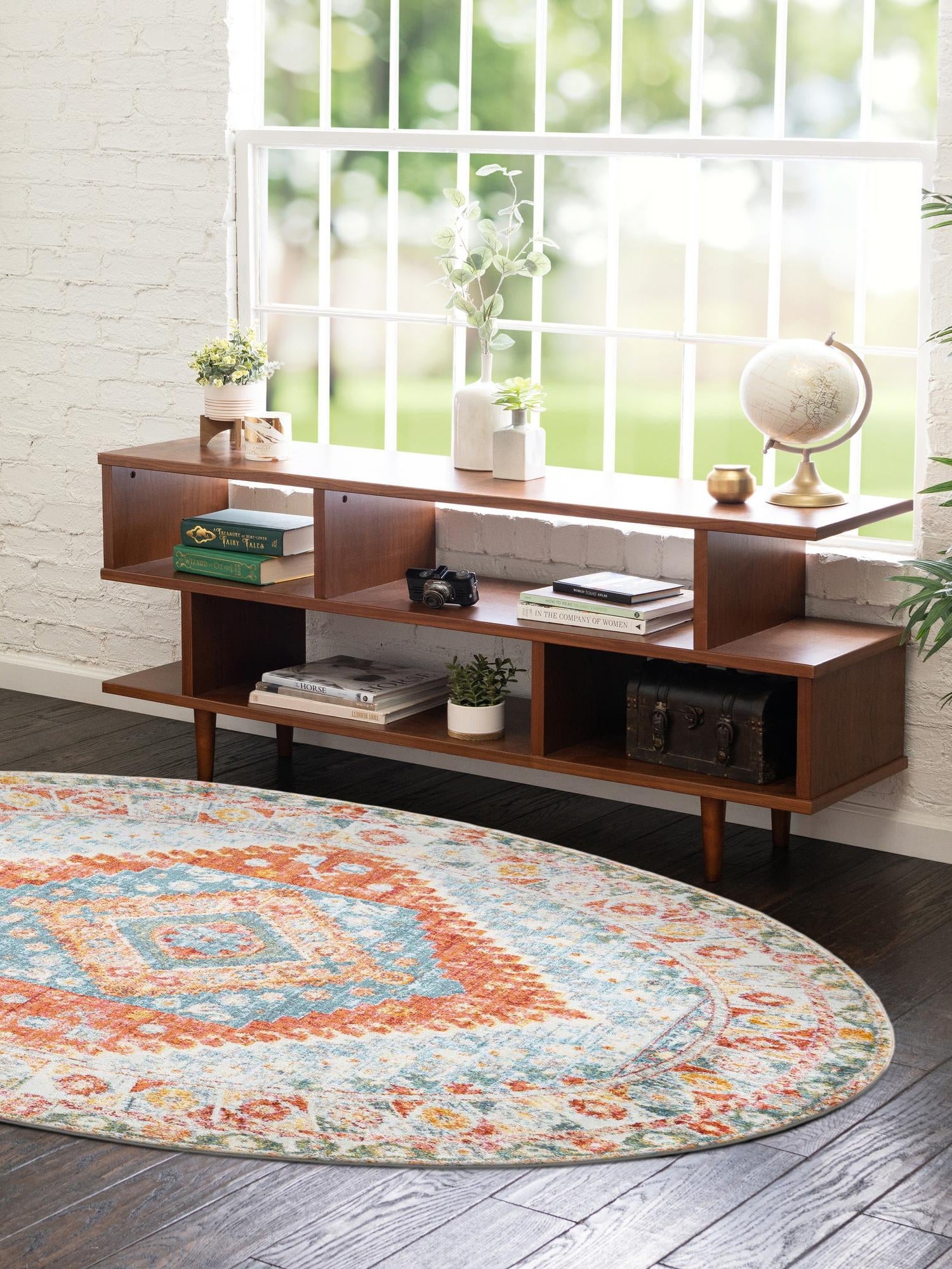 Salmon 8' 2 x 10' Paragon Oval Area Rug 100% Polypropylene Colorful Vivid Boho Style Modern Carpet for Unique Interiors for Sale at Rug Engine