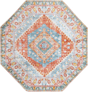 Salmon 8' 2 x 8' 2 Paragon Octagon Area Rug 100% Polypropylene Colorful Vivid Boho Style Modern Carpet for Unique Interiors for Sale at Rug Engine
