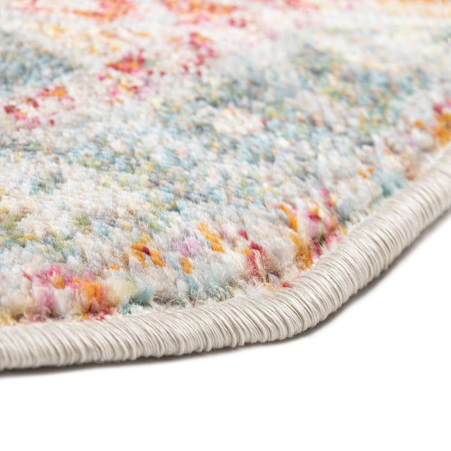 Salmon 4' x 4' Paragon Octagon Area Rug 100% Polypropylene Colorful Vivid Boho Style Modern Carpet for Unique Interiors for Sale at Rug Engine