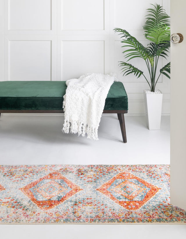 Salmon 2' 2 x 8' Paragon Runner Area Rug 100% Polypropylene Colorful Vivid Boho Style Modern Carpet for Unique Interiors for Sale at Rug Engine