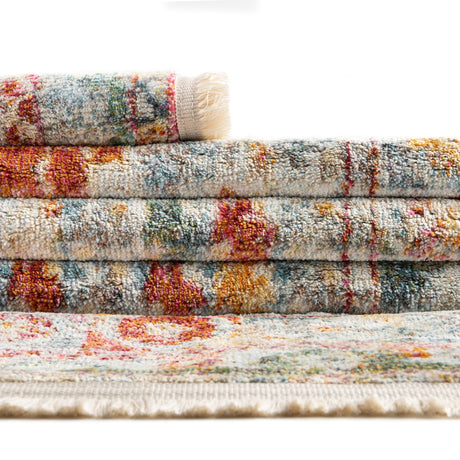 Salmon 2' 7 x 10' Paragon Runner Area Rug 100% Polypropylene Colorful Vivid Boho Style Modern Carpet for Unique Interiors for Sale at Rug Engine