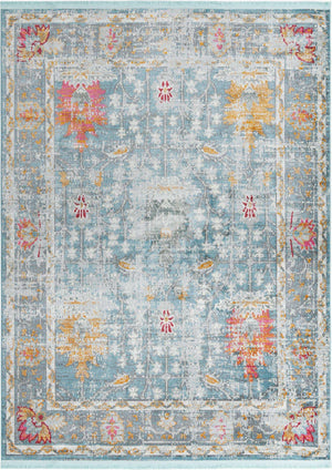 Blue 9' x 12' Paragon Rectangle Area Rug 100% Polypropylene Colorful Vivid Boho Style Modern Carpet for Unique Interiors for Sale at Rug Engine