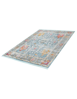 Blue 8' 2 x 10' Paragon Rectangle Area Rug 100% Polypropylene Colorful Vivid Boho Style Modern Carpet for Unique Interiors for Sale at Rug Engine