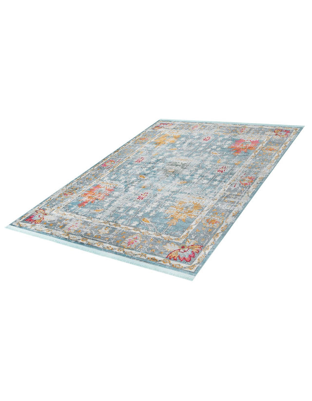 Blue 8' 2 x 10' Paragon Rectangle Area Rug 100% Polypropylene Colorful Vivid Boho Style Modern Carpet for Unique Interiors for Sale at Rug Engine