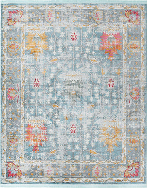 Blue 8' 2 x 10' Paragon Rectangle Area Rug 100% Polypropylene Colorful Vivid Boho Style Modern Carpet for Unique Interiors for Sale at Rug Engine