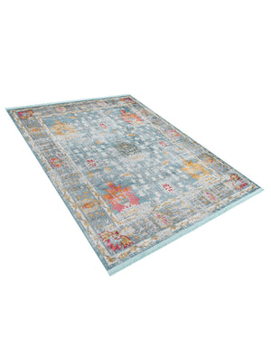 Blue 6' x 9' Paragon Rectangle Area Rug 100% Polypropylene Colorful Vivid Boho Style Modern Carpet for Unique Interiors for Sale at Rug Engine