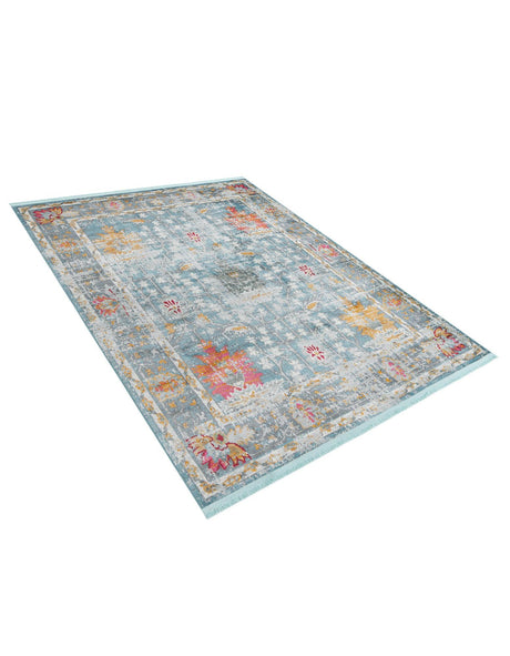 Blue 6' x 9' Paragon Rectangle Area Rug 100% Polypropylene Colorful Vivid Boho Style Modern Carpet for Unique Interiors for Sale at Rug Engine