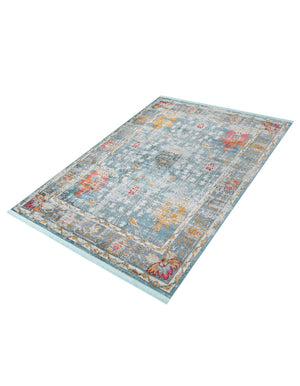 Blue 6' x 9' Paragon Rectangle Area Rug 100% Polypropylene Colorful Vivid Boho Style Modern Carpet for Unique Interiors for Sale at Rug Engine