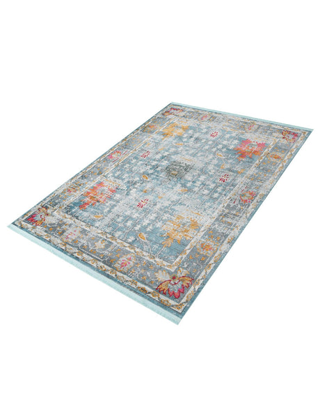 Blue 6' x 9' Paragon Rectangle Area Rug 100% Polypropylene Colorful Vivid Boho Style Modern Carpet for Unique Interiors for Sale at Rug Engine