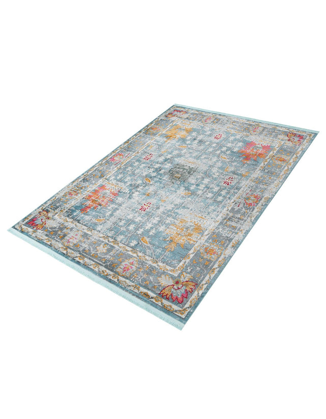 Blue 6' x 9' Paragon Rectangle Area Rug 100% Polypropylene Colorful Vivid Boho Style Modern Carpet for Unique Interiors for Sale at Rug Engine