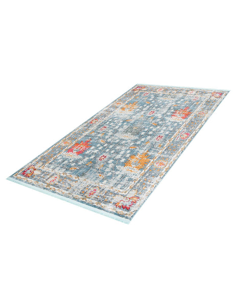 Blue 5' 5 x 8' Paragon Rectangle Area Rug 100% Polypropylene Colorful Vivid Boho Style Modern Carpet for Unique Interiors for Sale at Rug Engine