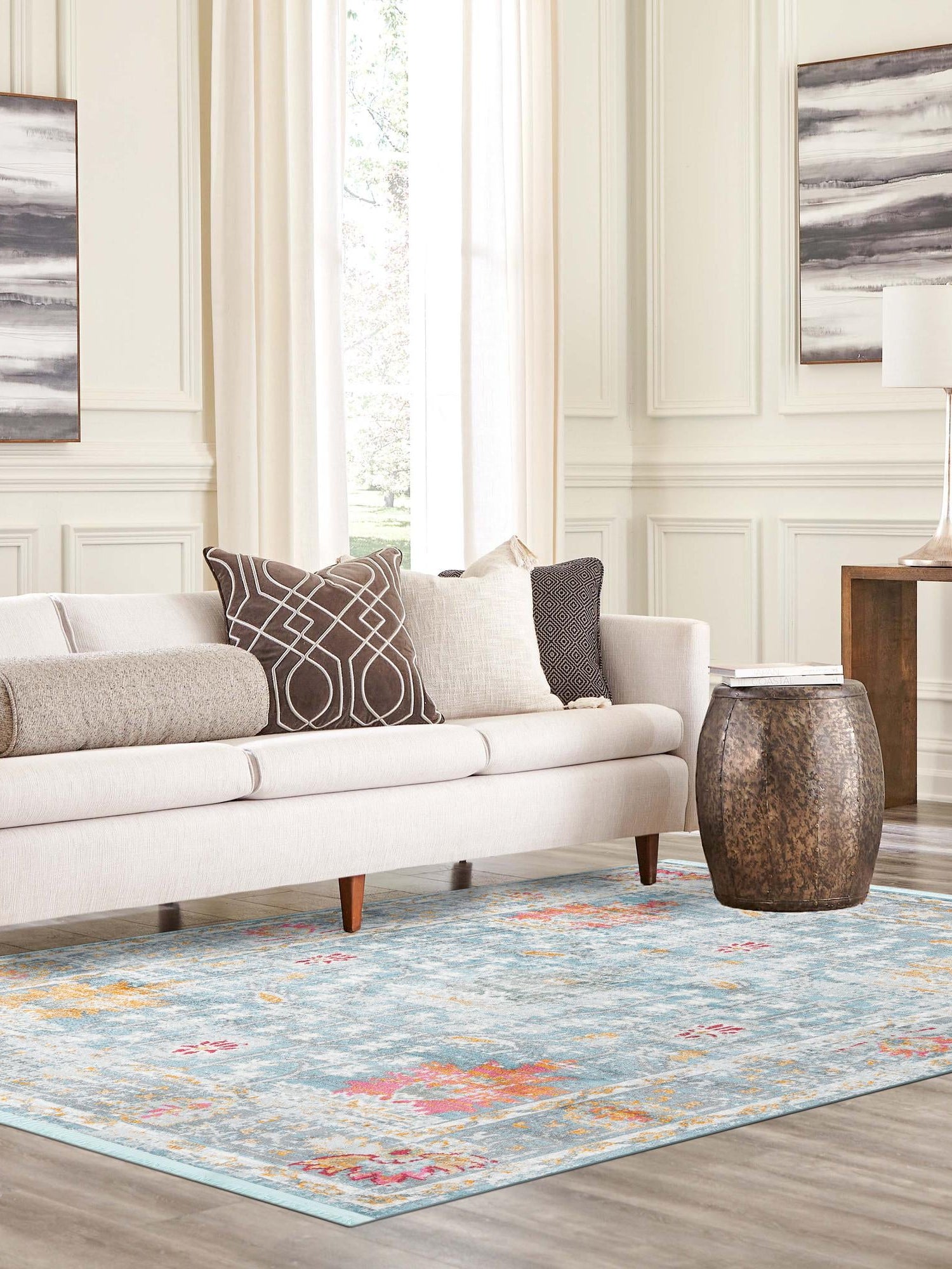 Blue 2' 2 x 3' Paragon Rectangle Area Rug 100% Polypropylene Colorful Vivid Boho Style Modern Carpet for Unique Interiors for Sale at Rug Engine