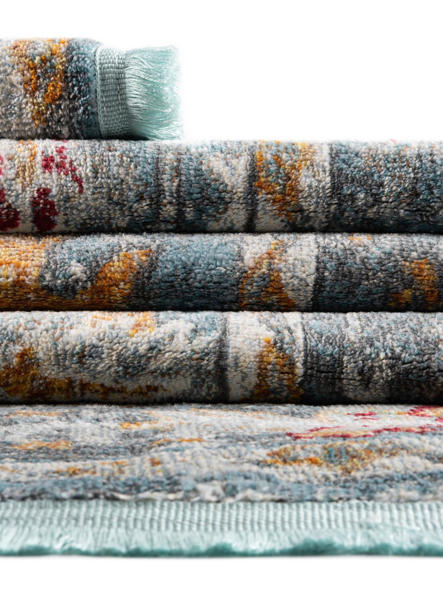 Blue 4' 3 x 6' Paragon Rectangle Area Rug 100% Polypropylene Colorful Vivid Boho Style Modern Carpet for Unique Interiors for Sale at Rug Engine