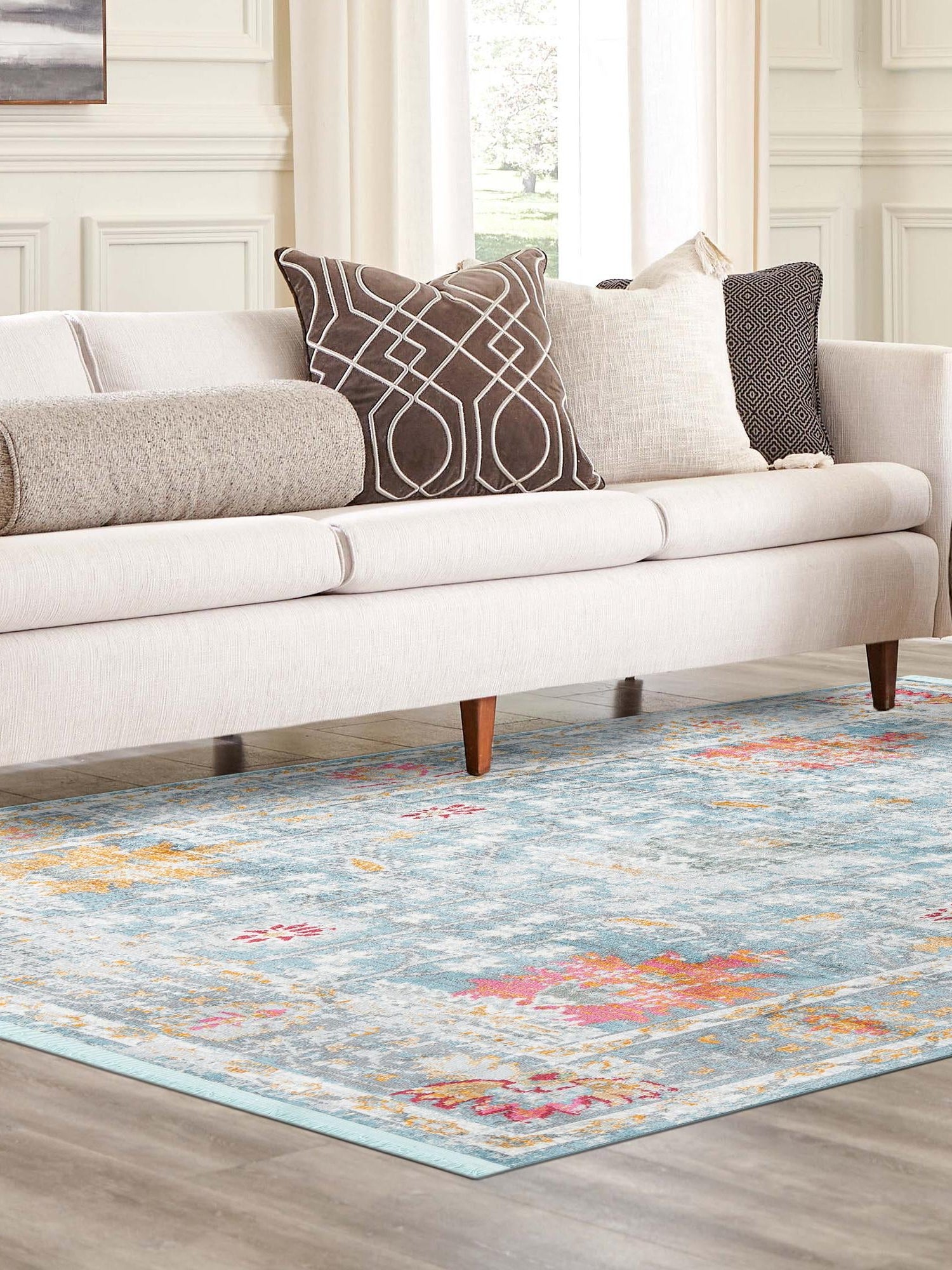 Blue 2' 2 x 3' Paragon Rectangle Area Rug 100% Polypropylene Colorful Vivid Boho Style Modern Carpet for Unique Interiors for Sale at Rug Engine