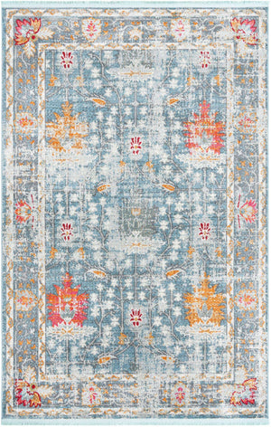 Blue 5' 5 x 8' Paragon Rectangle Area Rug 100% Polypropylene Colorful Vivid Boho Style Modern Carpet for Unique Interiors for Sale at Rug Engine