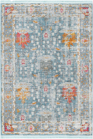 Blue 4' 3 x 6' Paragon Rectangle Area Rug 100% Polypropylene Colorful Vivid Boho Style Modern Carpet for Unique Interiors for Sale at Rug Engine