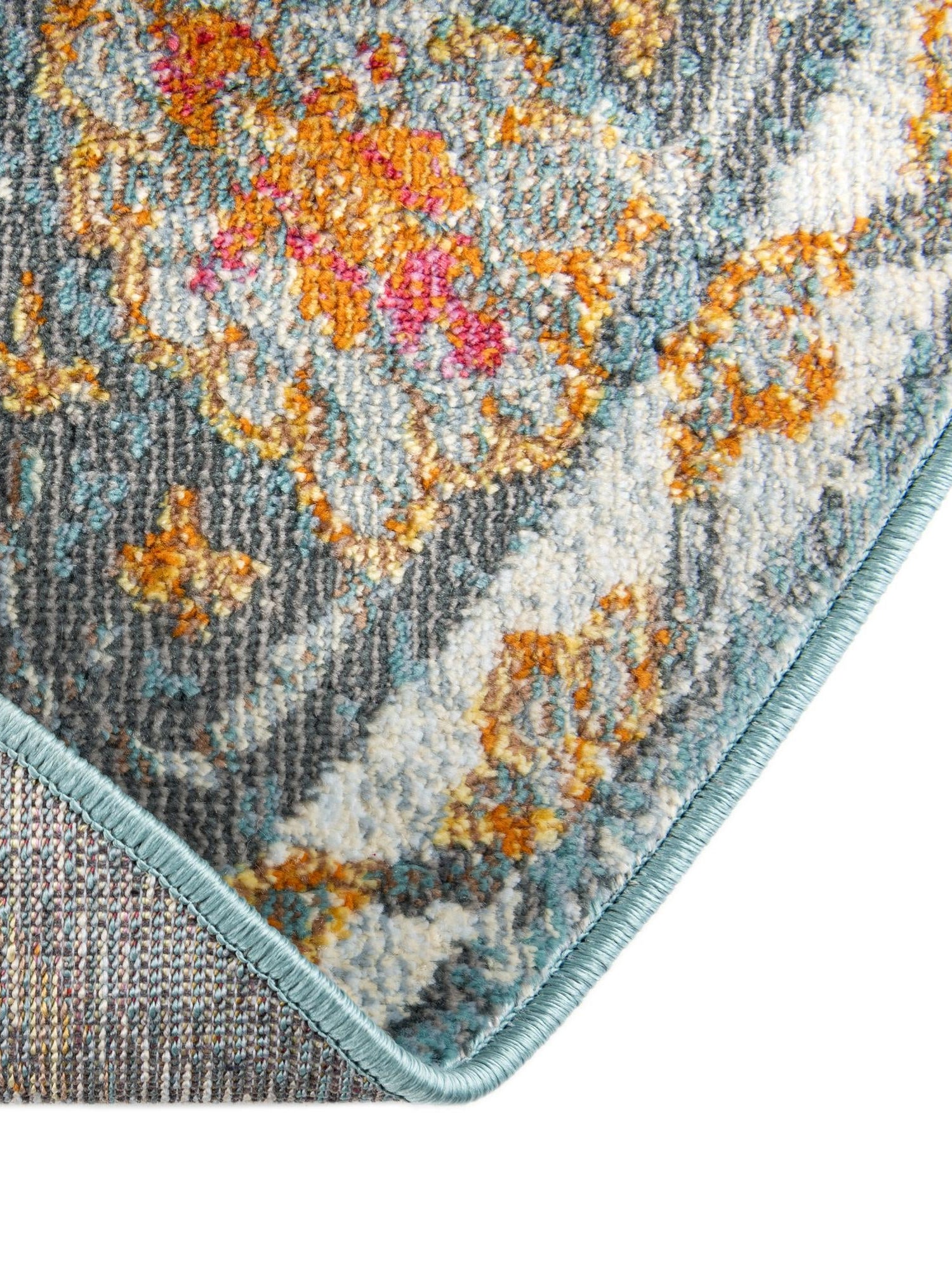 Blue 3' 3 x 3' 3 Paragon Round Area Rug 100% Polypropylene Colorful Vivid Boho Style Modern Carpet for Unique Interiors for Sale at Rug Engine