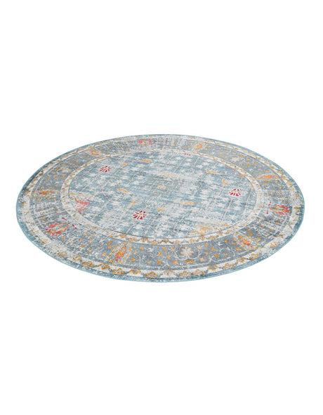 Blue 8' 2 x 8' 2 Paragon Round Area Rug 100% Polypropylene Colorful Vivid Boho Style Modern Carpet for Unique Interiors for Sale at Rug Engine
