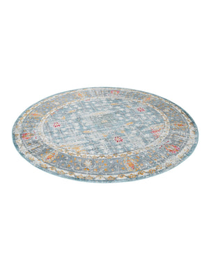 Blue 8' 2 x 8' 2 Paragon Round Area Rug 100% Polypropylene Colorful Vivid Boho Style Modern Carpet for Unique Interiors for Sale at Rug Engine